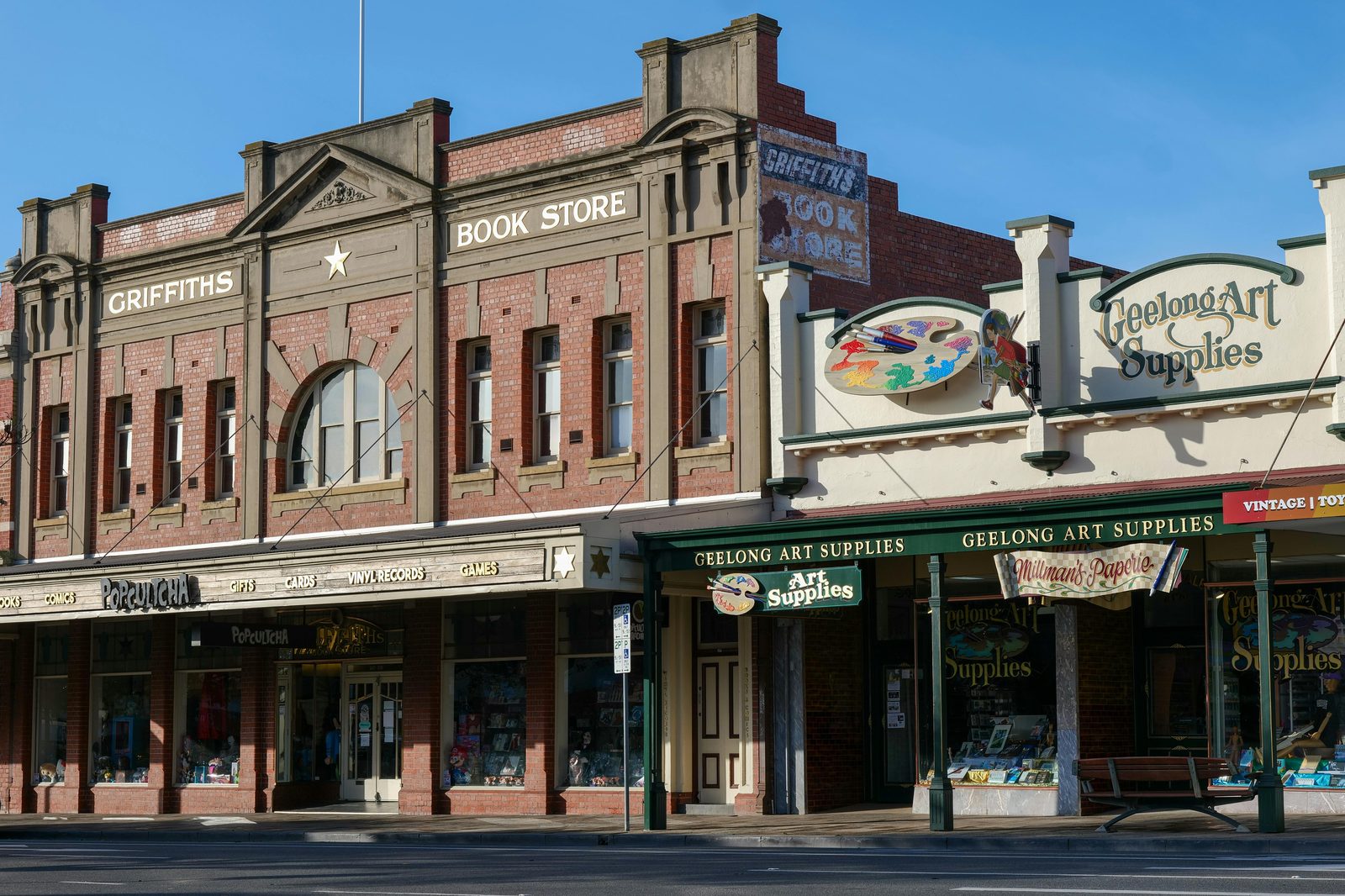 Heritage shopfronts on an Australian high street